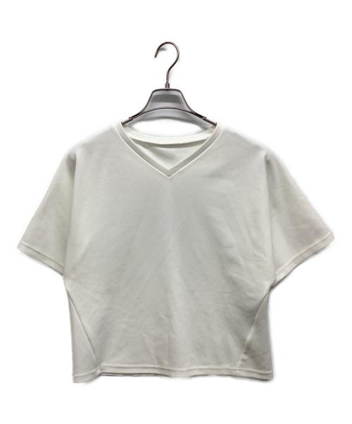 ADORE（アドーア）ADORE (アドーア) ADORE カットジョーゼットVネックベーシックT ホワイト サイズ:38の古着・服飾アイテム