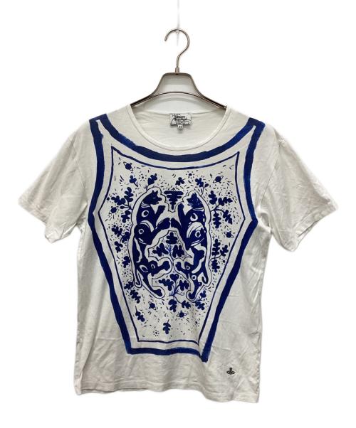 Vivienne Westwood man（ヴィヴィアン ウェストウッド マン）Vivienne Westwood man (ヴィヴィアン ウェストウッド マン) ドッグクレスト リラックスTシャツ ホワイト サイズ:44の古着・服飾アイテム