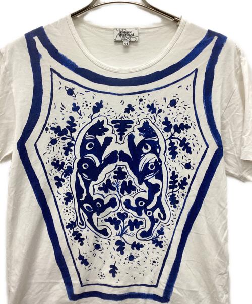 Vivienne Westwood man（ヴィヴィアン ウェストウッド マン）Vivienne Westwood man (ヴィヴィアン ウェストウッド マン) ドッグクレスト リラックスTシャツ ホワイト サイズ:44の古着・服飾アイテム