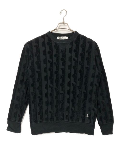 Vivienne Westwood man（ヴィヴィアン ウェストウッド マン）Vivienne Westwood man (ヴィヴィアン ウェストウッド マン) ベロアスウェット ブラック サイズ:44の古着・服飾アイテム