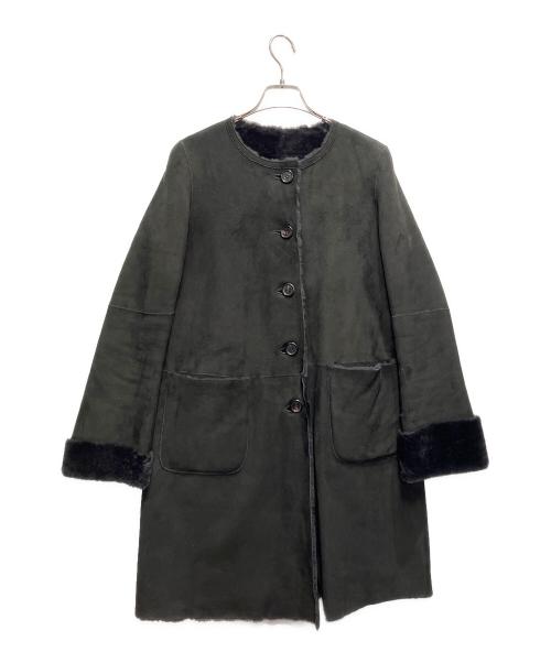 unknown（アンノーン）unknown (アンノーン) ノーカラームートンコート ブラック サイズ:9の古着・服飾アイテム