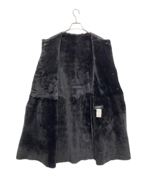 unknown（アンノーン）unknown (アンノーン) ノーカラームートンコート ブラック サイズ:9の古着・服飾アイテム