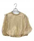 SALON adam et rope'サロンアダムエロペ）の古着「シアーオーガンジーバルーンプルオーバー」｜ベージュ