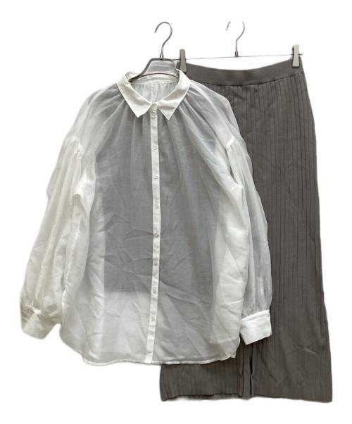 CADUNE（カデュネ）CADUNE (カデュネ) シアーシャツ付き3点セット グレー サイズ:38の古着・服飾アイテム