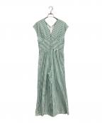 ne quittez pasヌキテパ）の古着「Poplin Stripe All In One」｜グリーン