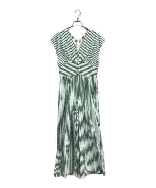 ne quittez pas（ヌキテパ）ne quittez pas (ヌキテパ) Poplin Stripe All In One グリーン サイズ:Mの古着・服飾アイテム