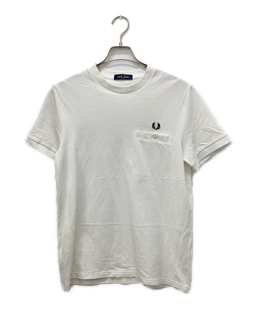 FRED PERRY（フレッドペリー）FRED PERRY (フレッドペリー) POCKET DETAIL PIQUE SHIRT ホワイト サイズ:Mの古着・服飾アイテム