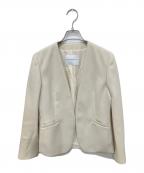 TOMORROW LANDトゥモローランド）の古着「ドライダブルクロスノーカラージャケット」｜アイボリー