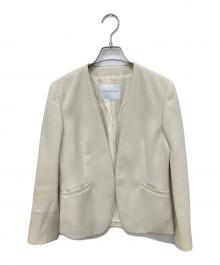 TOMORROW LAND（トゥモローランド）の古着「ドライダブルクロスノーカラージャケット」｜アイボリー