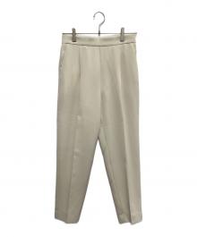 TOMORROW LAND（トゥモローランド）の古着「ドライダブルクロス フロントタックテーパードパンツ」｜アイボリー