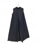 LANVIN en Bleuランバンオンブルー）の古着「アシンメヘムスキッパーワンピース」｜ネイビー