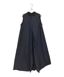 LANVIN en Bleu（ランバンオンブルー）の古着「アシンメヘムスキッパーワンピース」｜ネイビー