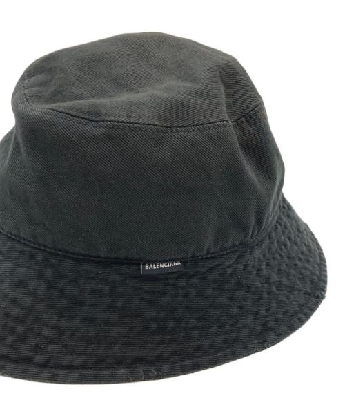 BALENCIAGA（バレンシアガ）BALENCIAGA (バレンシアガ) 22AW Logo Tag Hat Bucket ブラック サイズ:L(62cm)の古着・服飾アイテム