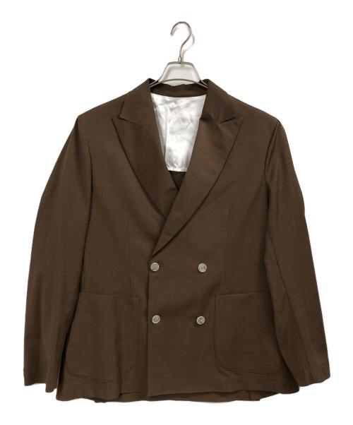 BARBA（バルバ）BARBA (バルバ) 4BUTTON DOUBLE BREAST JACKET ブラウン サイズ:52の古着・服飾アイテム