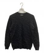 FENDIフェンディ）の古着「ロゴラインニット」｜ブラック