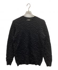 FENDI（フェンディ）の古着「ロゴラインニット」｜ブラック