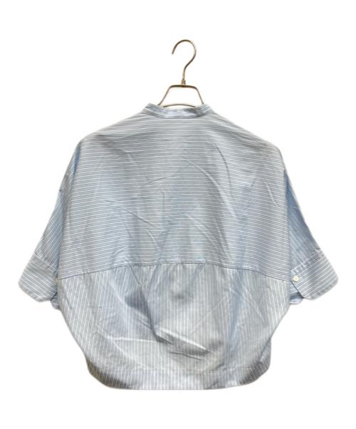 MACPHEE（マカフィー）MACPHEE (マカフィー) コットンブロード バンドカラークロップドシャツ ブルー サイズ:36の古着・服飾アイテム