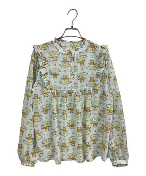 yukiemon（ユキエモン）yukiemon (ユキエモン) ティーカップベアブラウス ブルー サイズ:Mの古着・服飾アイテム