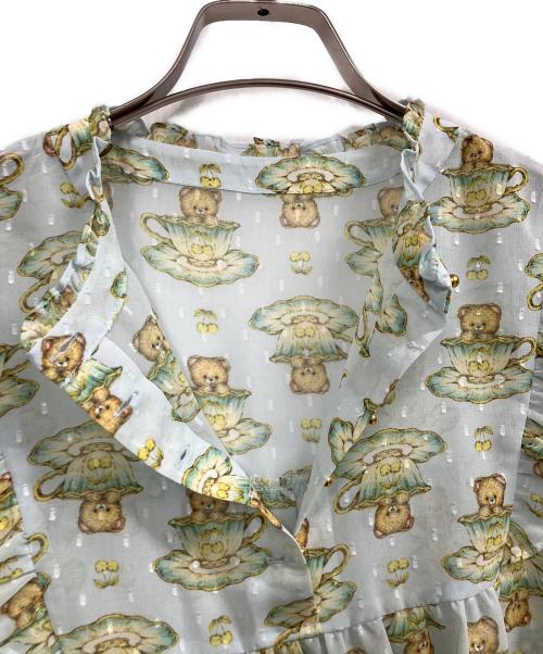 yukiemon（ユキエモン）yukiemon (ユキエモン) ティーカップベアブラウス ブルー サイズ:Mの古着・服飾アイテム