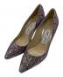 JIMMY CHOO（ジミーチュウ）の古着「スパンコールポインテッドトゥパンプス」｜パープル