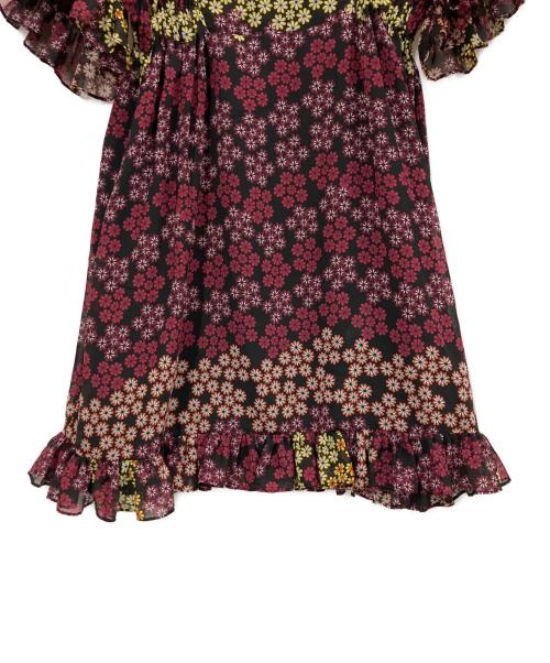 DSQUARED2（ディースクエアード）DSQUARED2 (ディースクエアード) フローラルシフォンワンピース ブラック サイズ:38の古着・服飾アイテム