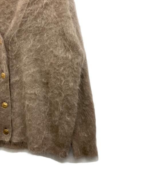 NOLLEY'S（ノーリーズ）NOLLEY'S (ノーリーズ) カシミヤファー加工Vネックカーディガン ブラウン サイズ:38の古着・服飾アイテム