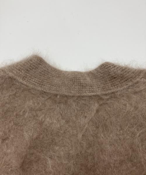 NOLLEY'S（ノーリーズ）NOLLEY'S (ノーリーズ) カシミヤファー加工Vネックカーディガン ブラウン サイズ:38の古着・服飾アイテム