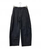 VERMEIL par ienaヴェルメイユ パー イエナ）の古着「24SS シャークスキンフリンジカーブパンツ」｜ブラック