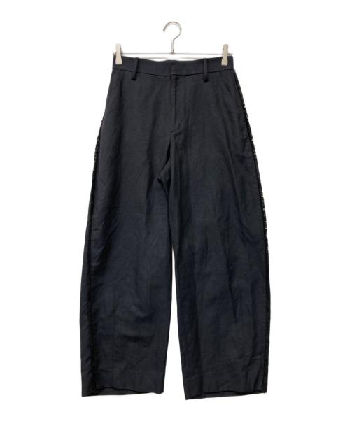 VERMEIL par iena（ヴェルメイユ パー イエナ）VERMEIL par iena (ヴェルメイユ パー イエナ) 24SS シャークスキンフリンジカーブパンツ ブラック サイズ:36の古着・服飾アイテム