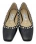 中古・古着 JIMMY CHOO (ジミーチュウ) MIRELE スタッズパールフラットパンプス ブラック サイズ:22.5：13000円