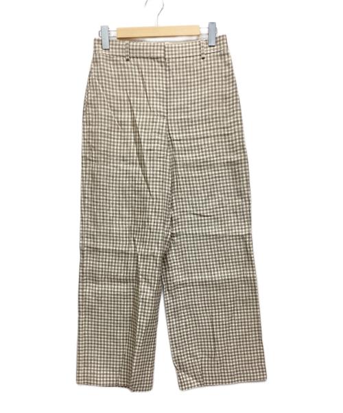theory（セオリー）theory (セオリー) Linear Check Straight Trouser ベージュ サイズ:2 未使用品の古着・服飾アイテム