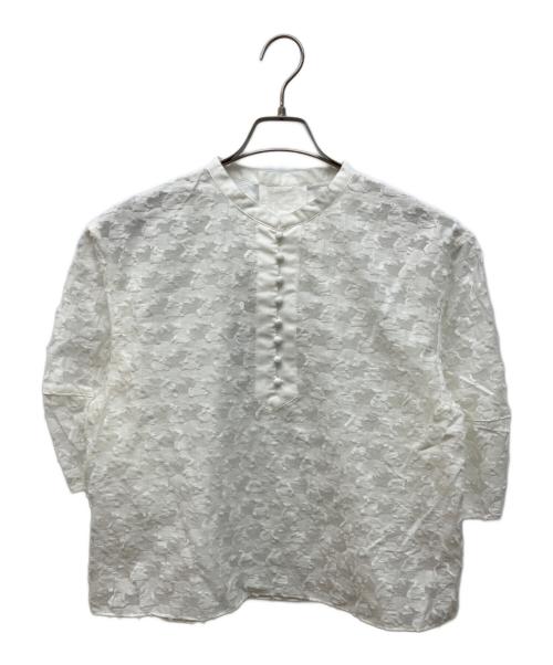 SHIPS（シップス）SHIPS (シップス) 幾何柄カットジャカードブラウス ホワイト サイズ:FREEの古着・服飾アイテム