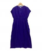 fog linen workフォグリネンワーク）の古着「キーネックワンピース」｜ブルー