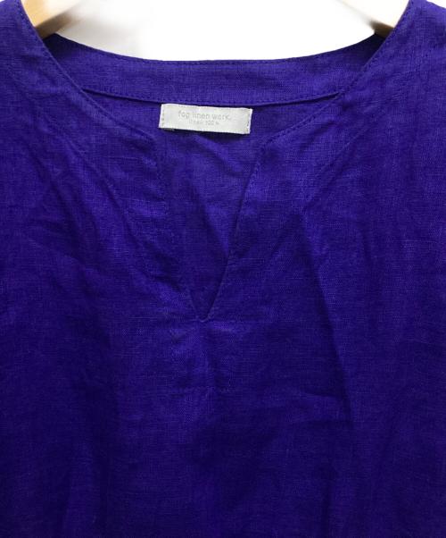 fog linen work（フォグリネンワーク）fog linen work (フォグリネンワーク) キーネックワンピース ブルー サイズ:表記なしの古着・服飾アイテム