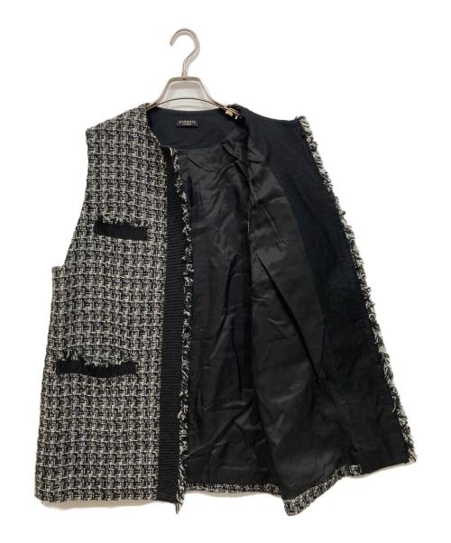 VERMEIL par iena（ヴェルメイユ パー イエナ）VERMEIL par iena (ヴェルメイユ パー イエナ) ツイードジレ ブラック サイズ:Freeの古着・服飾アイテム