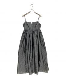 LE CIEL BLEU（ルシェルブルー）の古着「Ribbon Jacquard Cami Dres / キャミソールワンピース」｜グレー