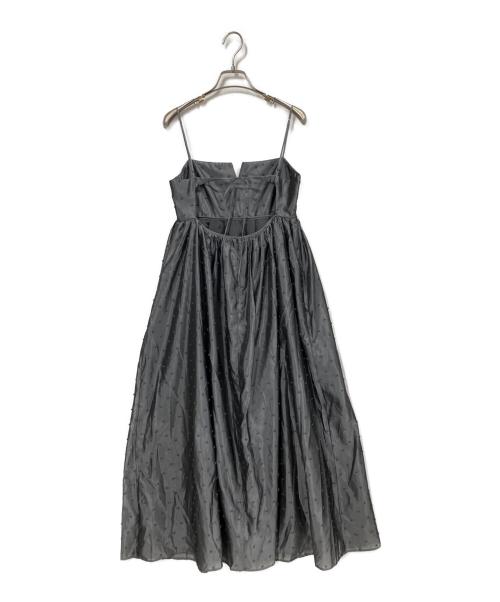 LE CIEL BLEU（ルシェルブルー）LE CIEL BLEU (ルシェルブルー) Ribbon Jacquard Cami Dres / キャミソールワンピース グレー サイズ:36の古着・服飾アイテム
