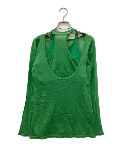 Ameri（アメリ）AMERI (アメリ) 2PIECE ORGANIC COTTON TEE グリーン サイズ:Freeの古着・服飾アイテム