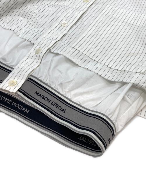 MAISON SPECIAL（メゾンスペシャル）MAISON SPECIAL (メゾンスペシャル) ジャガードゴムダブルレイヤードシャツ ホワイト サイズ:FREEの古着・服飾アイテム