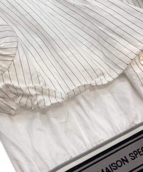 MAISON SPECIAL（メゾンスペシャル）MAISON SPECIAL (メゾンスペシャル) ジャガードゴムダブルレイヤードシャツ ホワイト サイズ:FREEの古着・服飾アイテム
