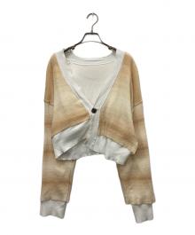 PERVERZE（パーバーズ）の古着「リバーシブルカーディガン」｜ホワイト×ベージュ