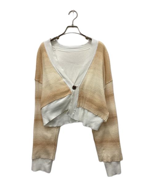 PERVERZE（パーバーズ）PERVERZE (パーバーズ) リバーシブルカーディガン ホワイト×ベージュ サイズ:Freeの古着・服飾アイテム