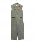 Ameriアメリ）の古着「MINI CHECK JACKET ROMPERS」｜グリーン
