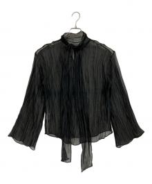LE CIEL BLEU（ルシェルブルー）の古着「Crinkle Organza Bow Tie Blouse」｜ブラック