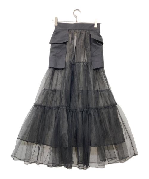 MAISON SPECIAL（メゾンスペシャル）MAISON SPECIAL (メゾンスペシャル) Tulle Tiered Belt Skirt ブラック サイズ:Freeの古着・服飾アイテム