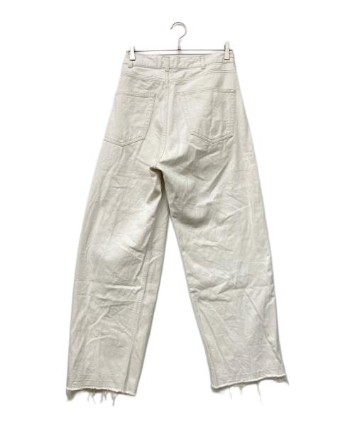 BEAUTY&YOUTH（ビューティーアンドユース）BEAUTY&YOUTH (ビューティーアンドユース) ダメージ ラップワイド デニムパンツ ホワイト サイズ:Mの古着・服飾アイテム