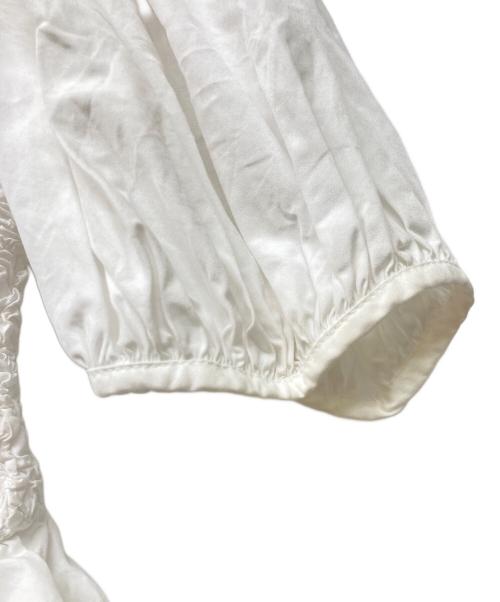 CECILIE BAHNSEN（セシリーバンセン）Cecilie Bahnsen (セシリーバンセン) Carrie top ラッフルトリム ポプリントップ ホワイト サイズ:UK6の古着・服飾アイテム