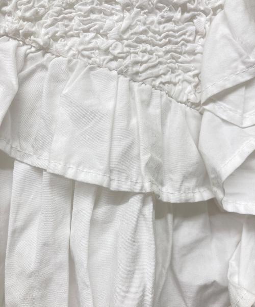 CECILIE BAHNSEN（セシリーバンセン）Cecilie Bahnsen (セシリーバンセン) Carrie top ラッフルトリム ポプリントップ ホワイト サイズ:UK6の古着・服飾アイテム