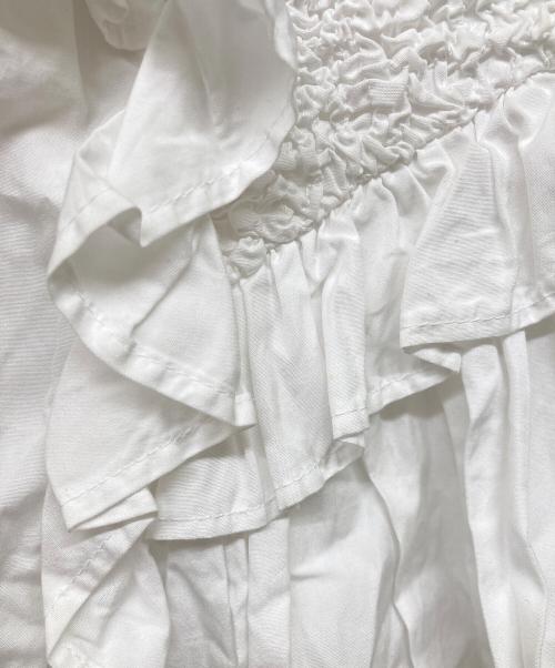 CECILIE BAHNSEN（セシリーバンセン）Cecilie Bahnsen (セシリーバンセン) Carrie top ラッフルトリム ポプリントップ ホワイト サイズ:UK6の古着・服飾アイテム