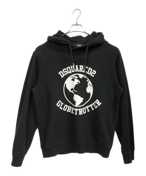 DSQUARED2（ディースクエアード）DSQUARED2 (ディースクエアード) プルオーバーパーカー ブラック サイズ:Lの古着・服飾アイテム